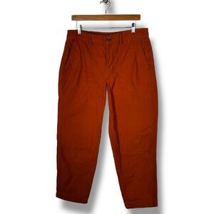 J Crew Factory Cotton Camp Straight Leg Pants, Terracotta Orange, Size 12, NWOT